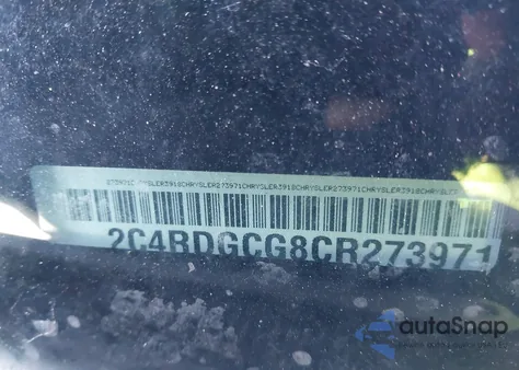 2012 Dodge Grand Caravan Sxt из США, поврежденный, VIN 2C4RDGCG8CR273971